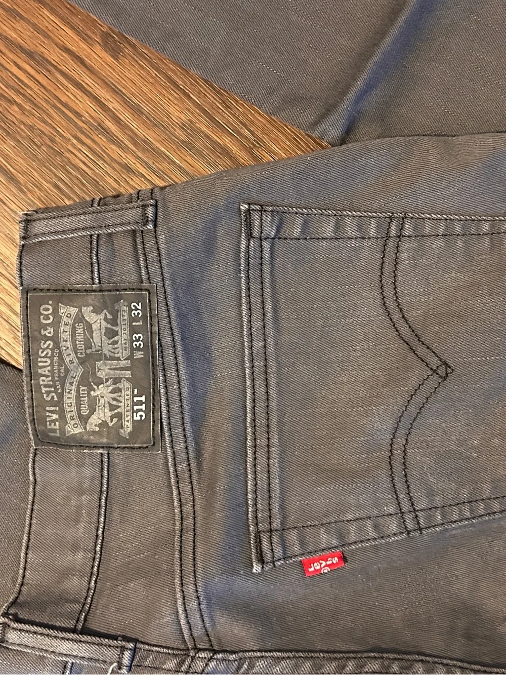 Levi's Men's Slim Jeans in Charcoal 33 x 32